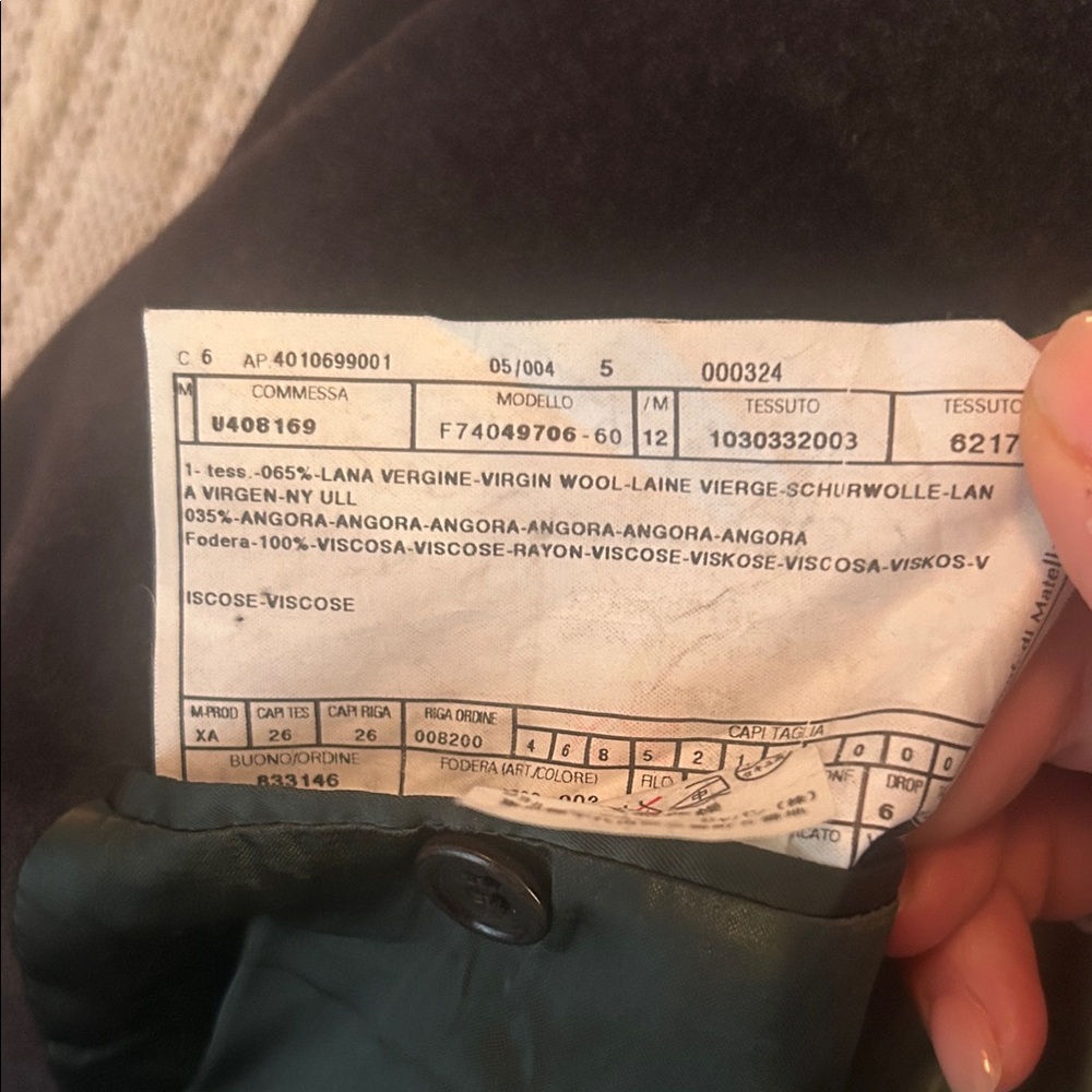 ARMANI dark grey overcoat - size 8 - Picture 4 of 5